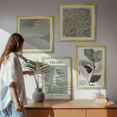 Composição de quadros Padrões abstratos de plantas