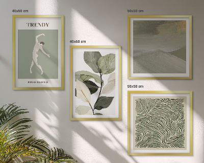 Composição de quadros Padrões abstratos de plantas