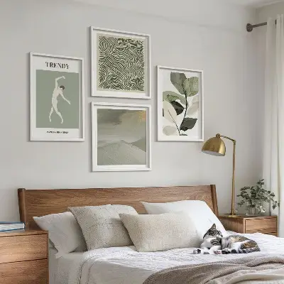 Composição de quadros com padrões abstratos de plantas