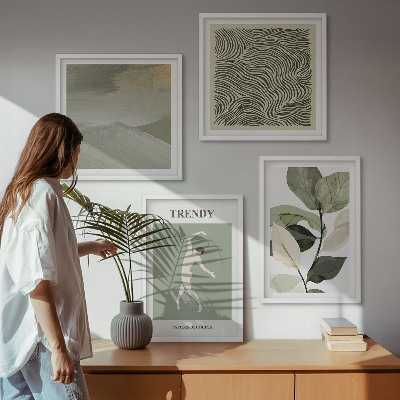 Composição de quadros Padrões abstratos de plantas