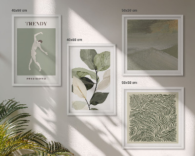 Composição de quadros Padrões abstratos de plantas