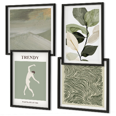 Composição de quadros Padrões abstratos de plantas