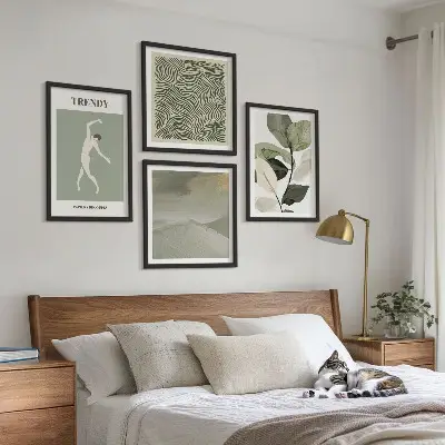 Composição de quadros com padrões abstratos de plantas