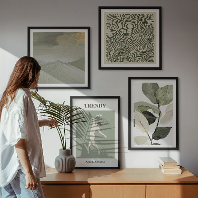 Composição de quadros Padrões abstratos de plantas