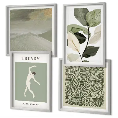 Composição de quadros com padrões abstratos de plantas