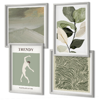 Composição de quadros Padrões abstratos de plantas