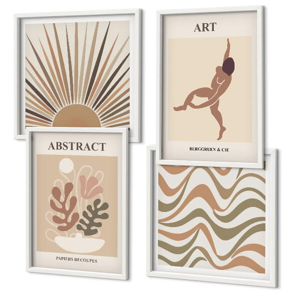 Composição de quadros Padrões abstratos boho de Matisse