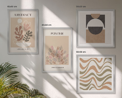Conjunto de 4 quadros com moldura Padrões de formas abstratas
