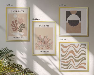 Conjunto de 4 quadros com moldura Padrões de formas abstratas