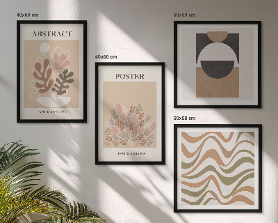 Conjunto de 4 quadros com moldura Padrões de formas abstratas
