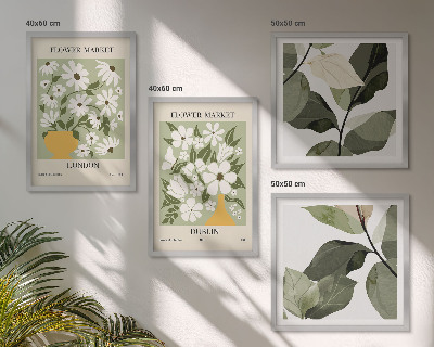 Conjunto de 4 quadros com moldura Padrões florais Londres Dublin