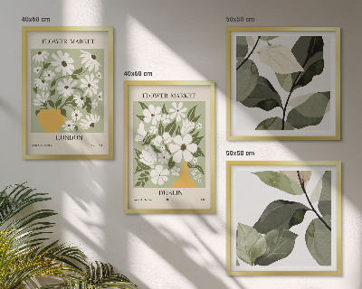 Conjunto de 4 quadros com moldura Padrões florais Londres Dublin