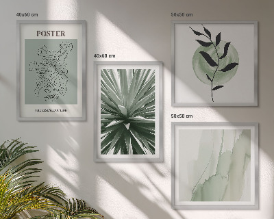 Composição de quadros padrões de plantas em tons de verde e bege