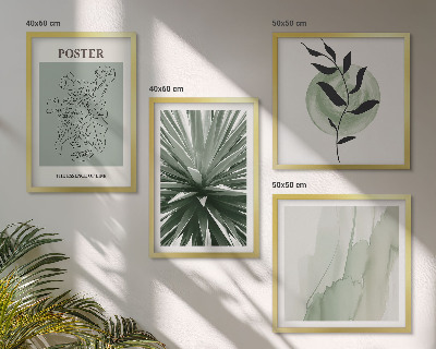 Composição de quadros padrões de plantas em tons de verde e bege
