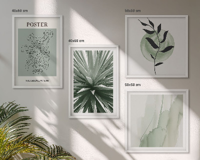 Composição de quadros padrões de plantas em tons de verde e bege