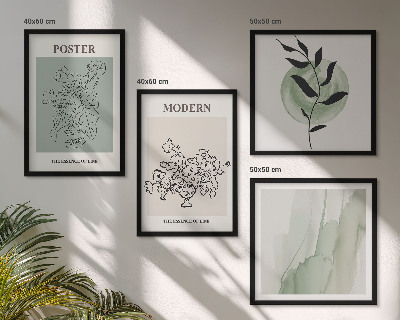 Conjunto de 4 quadros com moldura Flores em um vaso moderno