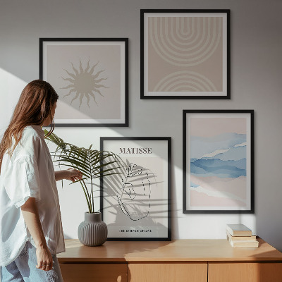 Composição de quadros Linhas, ondas, tons pastel, minimalista