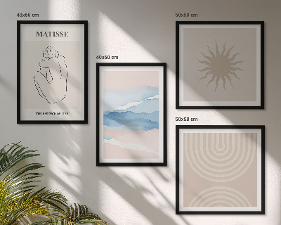 Composição de quadros Linhas, ondas, tons pastel, minimalista