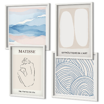 Conjunto de 4 quadros com moldura Formas abstratas de Matisse