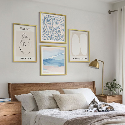 Conjunto de 4 quadros com moldura Formas abstratas de Matisse