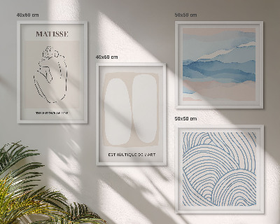 Conjunto de 4 quadros com moldura Formas abstratas de Matisse