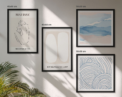 Conjunto de 4 quadros com moldura Formas abstratas de Matisse