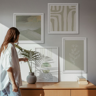 Composição de quadros padrões geométricos de plantas