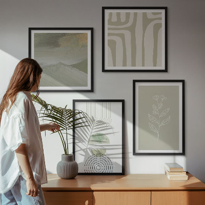 Composição de quadros padrões geométricos de plantas