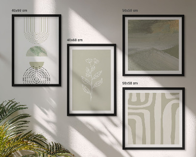 Composição de quadros padrões geométricos de plantas