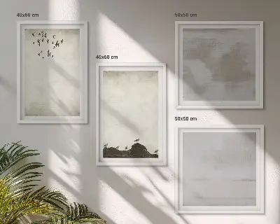 Composição de quadros estampa textura de bando de pássaros
