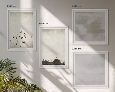 Conjunto de 4 quadros com moldura Pássaros minimalistas em voo