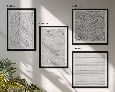 Políptico com moldura padrões de areia com estruturas geométricas