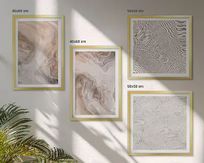 Políptico com moldura com padrões de textura de pedra de mármore