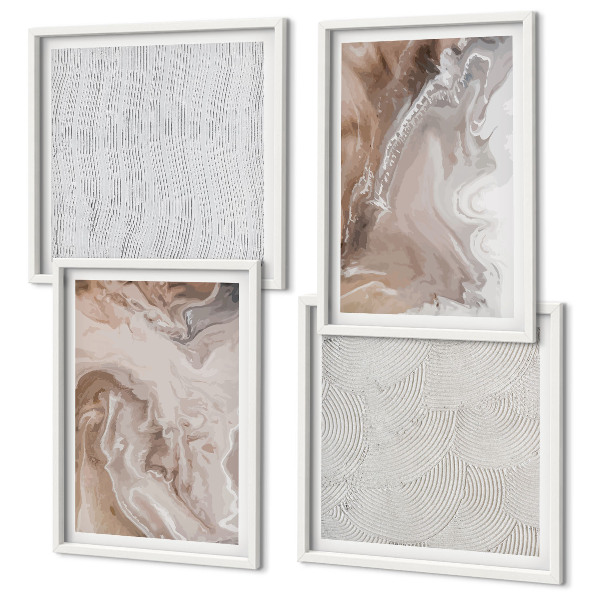 Composição de quadros Padrões abstratos de mármore em pedra