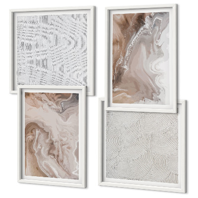 Composição de quadros Padrões abstratos de mármore em pedra