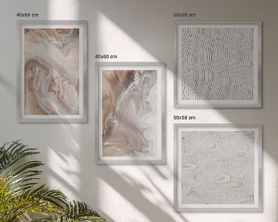 Composição de quadros Padrões abstratos de mármore em pedra