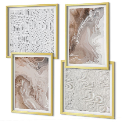 Composição de quadros Padrões abstratos de mármore em pedra