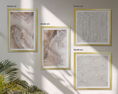 Composição de quadros Padrões abstratos de mármore em pedra