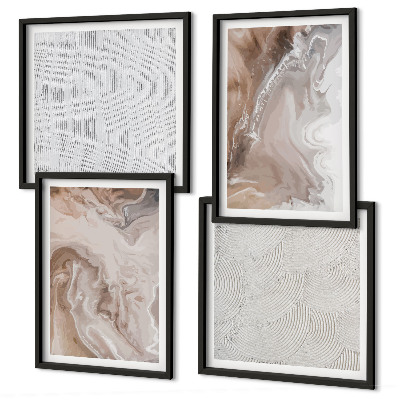 Composição de quadros Padrões abstratos de mármore em pedra
