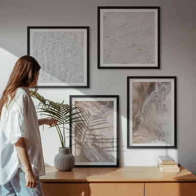 Composição de quadros Padrões abstratos de mármore em pedra
