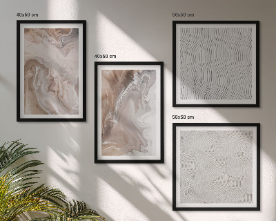 Composição de quadros Padrões abstratos de mármore em pedra