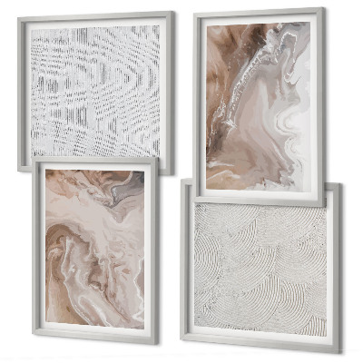 Composição de quadros Padrões abstratos de mármore em pedra