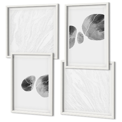 Políptico com moldura respingos de tinta de arte abstrata