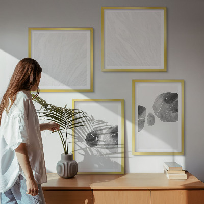 Políptico com moldura respingos de tinta de arte abstrata