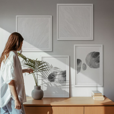 Políptico com moldura respingos de tinta de arte abstrata