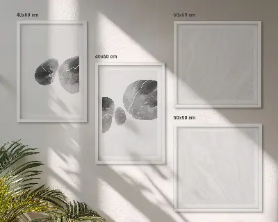 Políptico com moldura estampa de arte abstrata com respingos de tinta