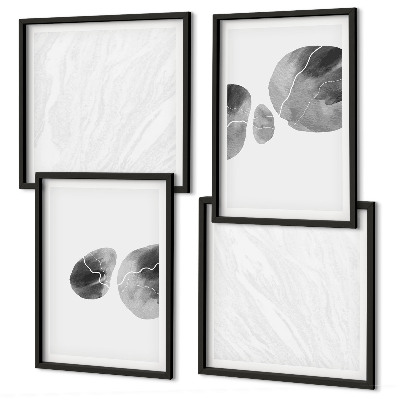 Políptico com moldura respingos de tinta de arte abstrata