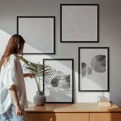 Políptico com moldura respingos de tinta de arte abstrata
