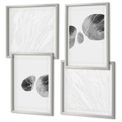 Políptico com moldura respingos de tinta de arte abstrata