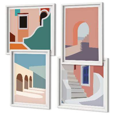 Composição de quadros Gráficos minimalistas em tons pastel